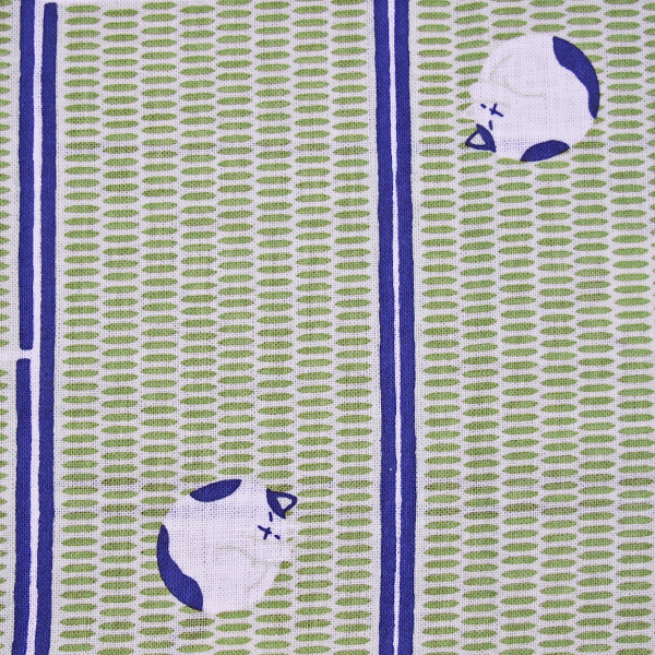 【3枚以上で送料無料】捺染てぬぐい「畳とねこ」古典柄 濱文様 小紋柄 生地 日本製