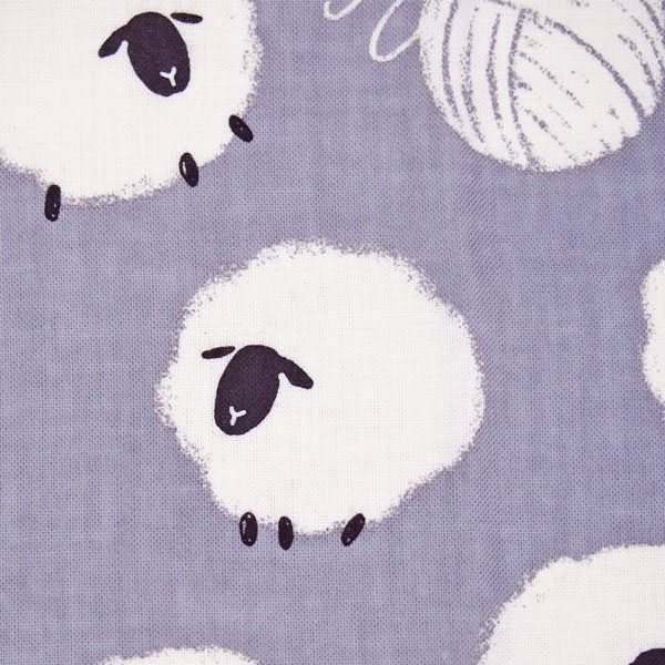 【3枚以上で送料無料】捺染てぬぐい「毛糸羊」冬 季節 動物柄 濱文様 小紋柄 生地 日本製