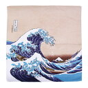 綿シャンタン「北斎/浪裏」48cmお弁当包み/小風呂敷/綿風呂敷/ランチクロス/ラッピング/ギフト/プレゼント/バンダナ
