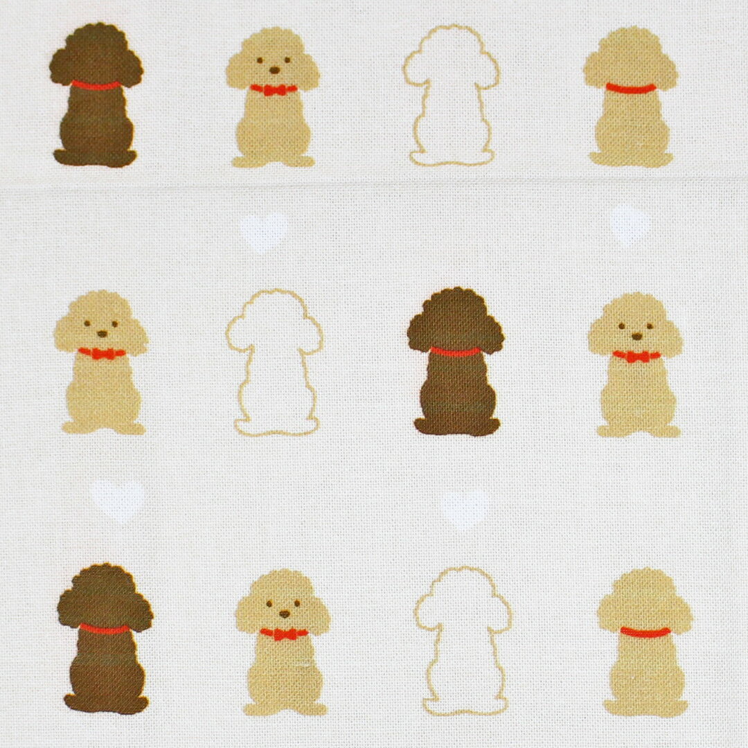 Hand Towel - 【3枚以上で送料無料】捺染てぬぐい「トイプードル」 動物柄 犬 小紋柄 濱文様 日本製 生地 日本てぬぐい 手ぬぐい 飾り 布 包む お土産 メール便