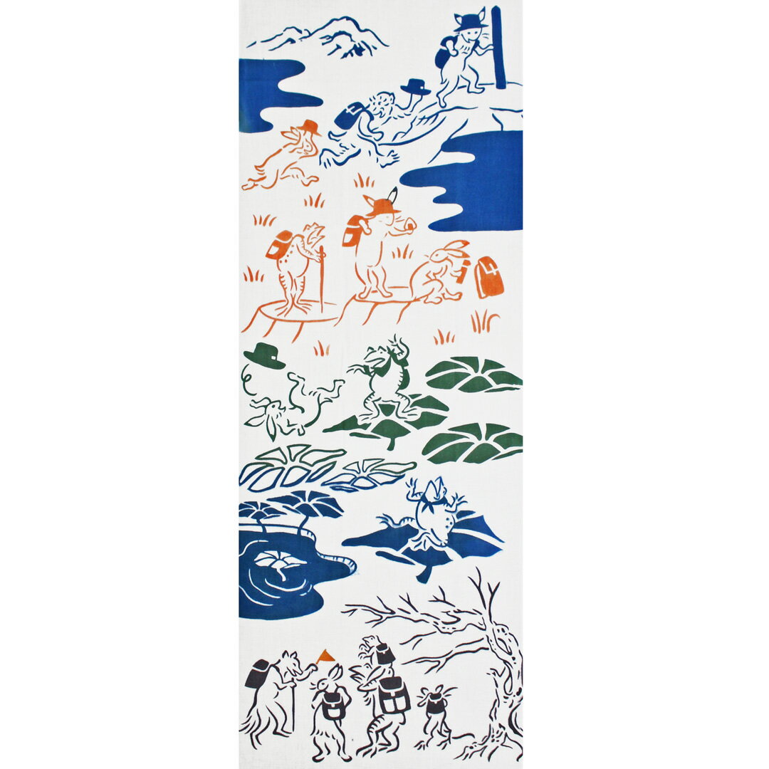 Rakuten - 【3枚以上で送料無料】ケネマてぬぐい「鳥獣戯画 登山」 伝統柄 鳥獣戯画 小紋柄 kenema 日本製 生地 日本てぬぐい 手ぬぐい 飾り 布 包む お土産 メール便 宮本