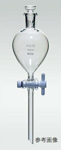 Fine透明球型分液ロート200mL 平栓PTFE活栓