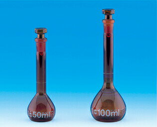 メスフラスコ 茶 200mL クラスA