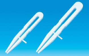 PTFE先平ピンセット 200mm ガイド付