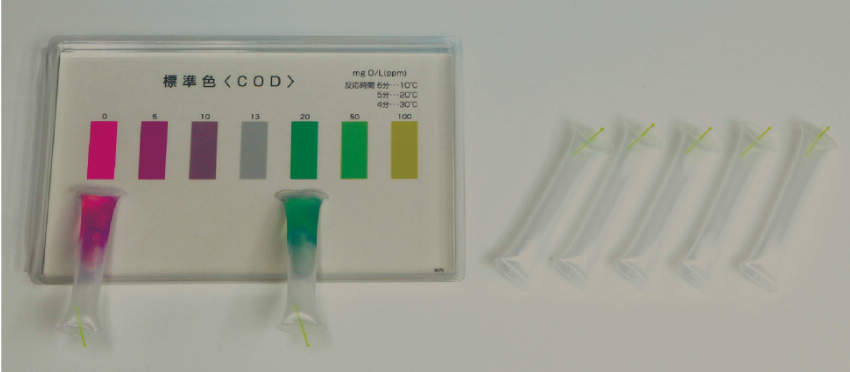 ●スポイト式の簡単操作安価・迅速・誰でも測定可能●ほとんどの測定が5分以内で行えます●チューブ先端のラインを引き抜いて水を吸い込み、反応時間後に吸い込んだ水の変色を標準液と比較します型式：WAK-CN-2測定項目：遊離シアン測定目盛（mg/...