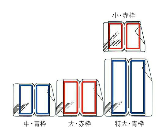タックインデックスC（透明保護フィルム付き）　特大　青枠