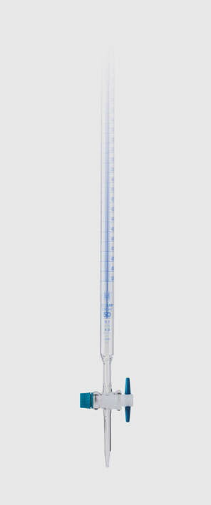 ISOLAB 活栓付ビューレット PTFEコック付き 青筋25ml