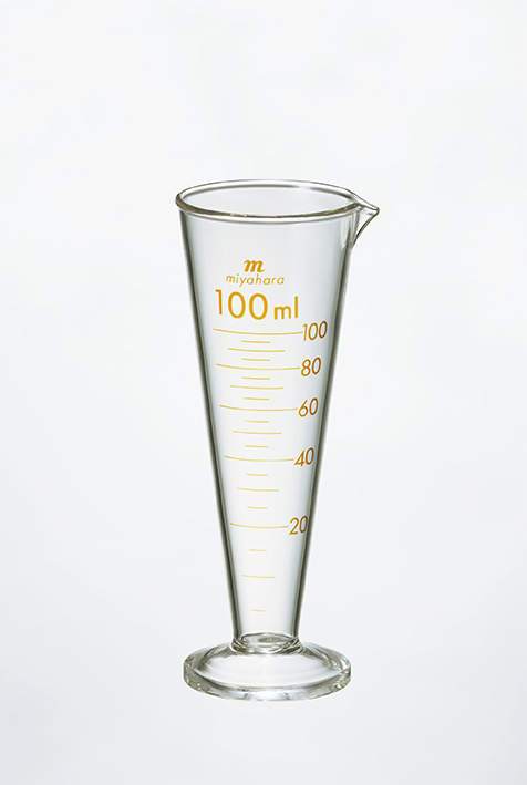 宮原 メートルグラス円錐型 200ml シルバーステン目盛