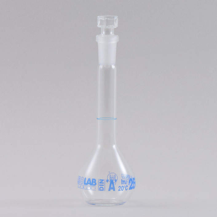 ISOLAB メスフラスコ 白 25ml