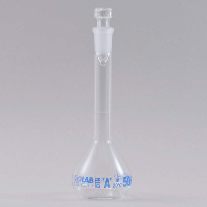 ISOLAB メスフラスコ 白 50ml