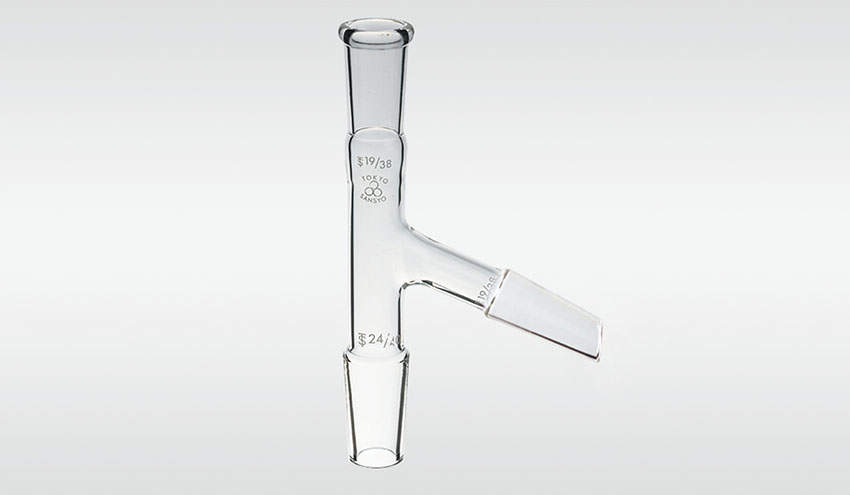 三商 透明摺合せ連結管 トの字管 上部15/25 枝15/25 下部24/40(4.0)