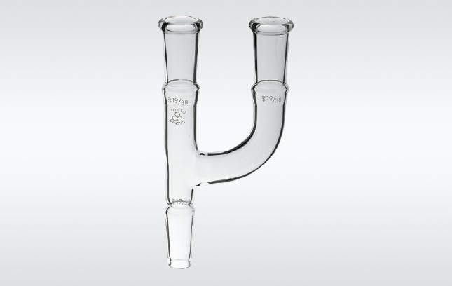 三商 透明摺合せ連結管 Y字管 上部19/38 下部19/38 側管19/38