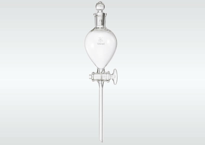 三商 透明摺合せ分液ロート 球型ガラスコック1000ml
