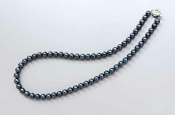 黒染あこや本真珠ネックレス45cm