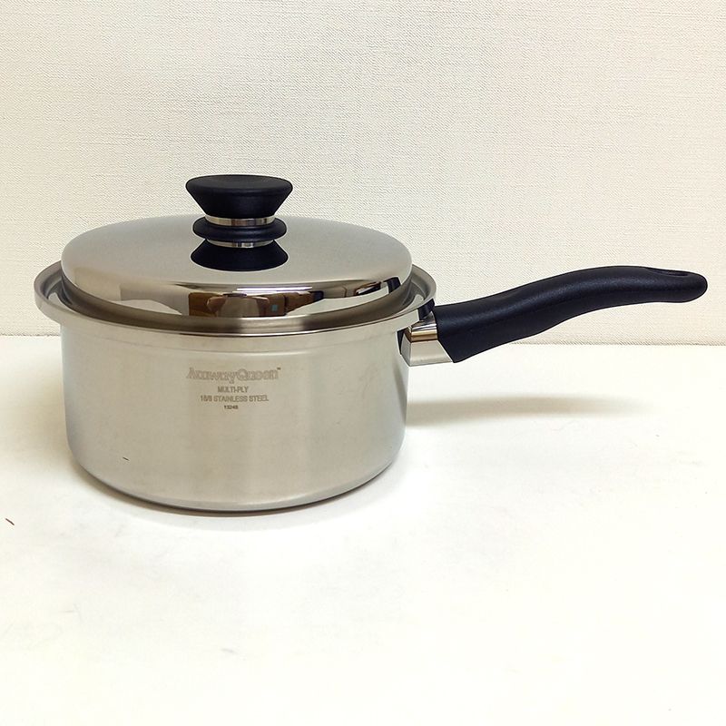 【中古】【箱無し/未使用品】アムウェイ 大ソースパン フタ付き 現行タイプ IH対応のサムネイル
