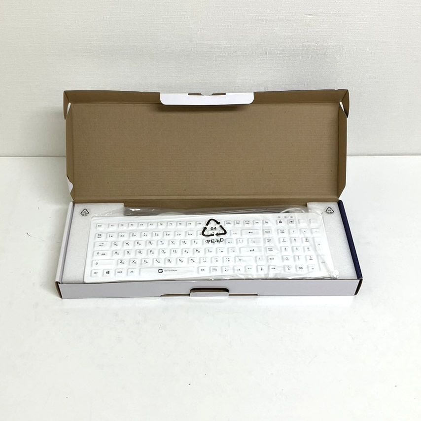 【中古】【未使用】GETT 医療用防水ウォッシャブルシリコン製 キーボード KSI-U10200 日本言語版 IP68保護