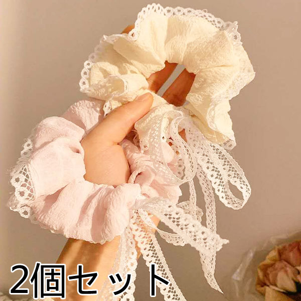 シュシュ2個セット★送料無料★シュシュ 直径約10cm 髪飾り ヘアアクセサリー かわいい おしゃれ プレゼ..