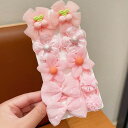 ヘアゴム10点セット★送料無料★花 リボン 髪飾りヘアゴム10点セット オーガンジー 花 リボン ヘアアクセサリーセット ヘアゴム リングゴム 伸縮ゴム ヘア飾...