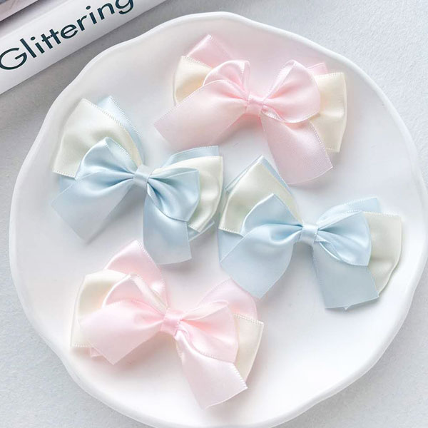 リボンモチーフ5個★送料無料★ リボンモチーフパーツ5個セット 約8.5cm 手芸 ハンドメイド diy 手作り モチーフ 髪飾り アクセサリー パーツ 手芸用品 手芸材料 材料 素材 資材