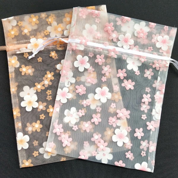 花柄 オーガンジー巾着袋★送料無料★20枚13X18cm ラッピング包装用品 ラッピング袋 巾着ポーチ オーガンジー巾着袋 オーガンジー袋 オーガンジーポーチ ...