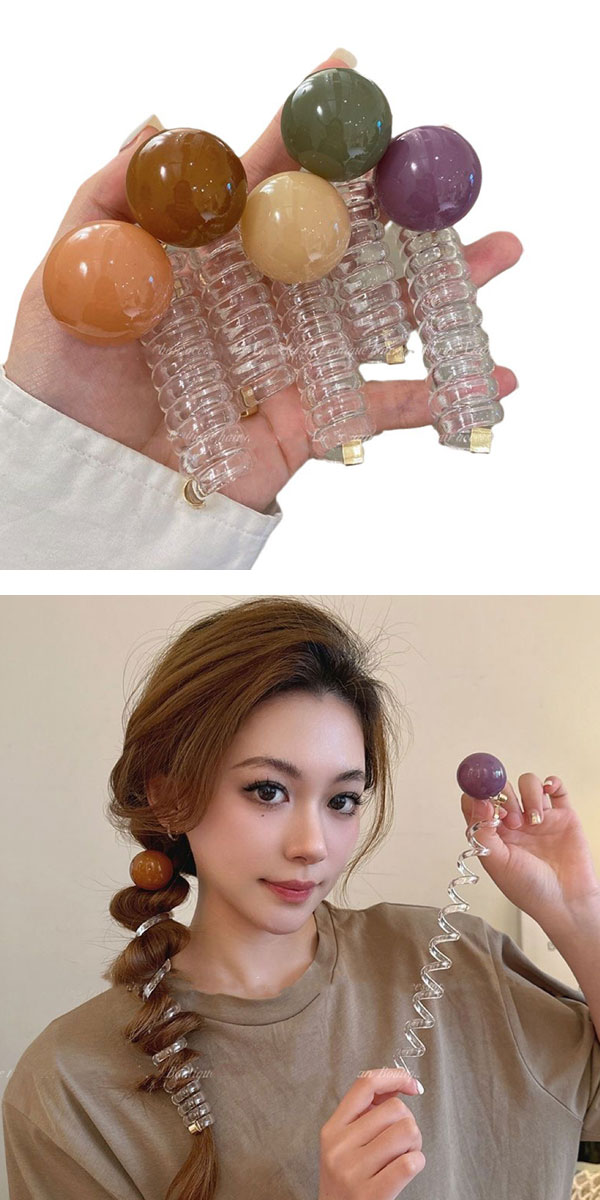 コイルアップポニー5個セット★送料無料★大人 女の子 5色ヘアポニー5本セット ポニ...