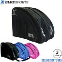 BLUESPORTS（ブルースポーツ） スケートバッグ 肩掛けや斜め掛けができるショルダータイプのスケートバッグ。 荷物が多い方や、電車やバスなどでレッスンに通う方にもオススメです。両手が使えるので、改札や階段の移動もスムーズにできます。 フィギュア靴にもホッケー靴にも対応しております。 ダブルジップで口が大きく開くので、出し入れもスムーズ。また、靴が片方ずつ収納できるため、靴同士の擦れも防止します。 外側には、ジップポケット、携帯ポーチ、ドリンクホルダーが付いています。 ●海外製品に関して サイズ 約38cm×約31.5cm×約30cm 検索ワード アイスホッケー、アイススケート、フィギュアスケート ●ラッピングをご希望の場合はこちらをご確認下さい。