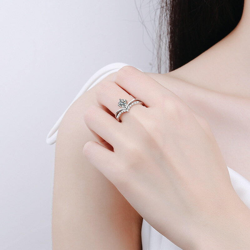 シルバー925 ジュエリー レディース リング 女性 アクセサリー モアサナイト 指輪 人工ダイヤモンド ラ..