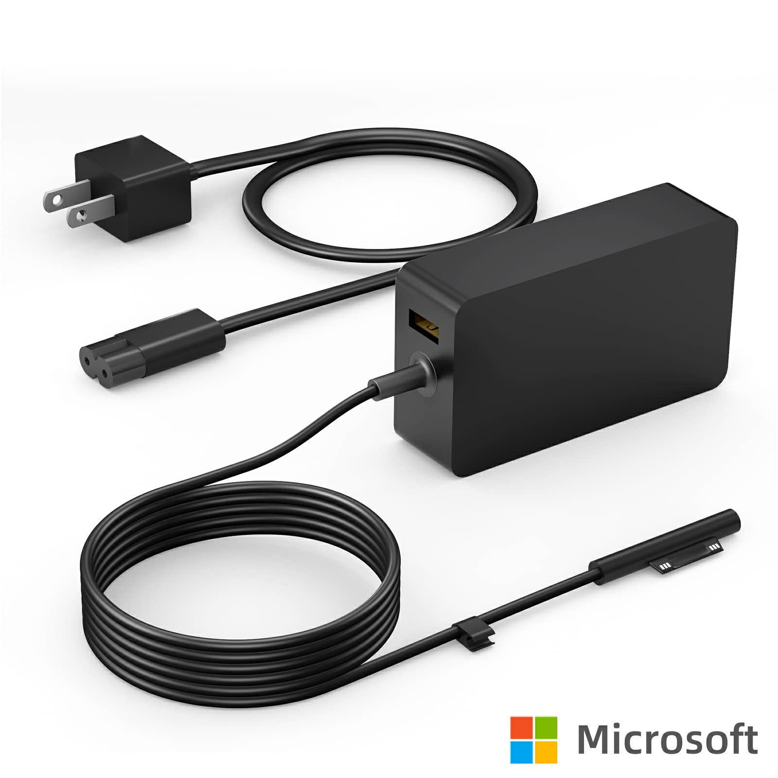 純正新品 マイクロソフト Microsoft Surface PRO(1980)/Pro3/Pro4/Pro5/Pro6/Laptop/Laptop 2/Book 2 3用 5V1A USBポート付 ACアダプター 44W ACアダプター 15V 2.58A 1800に対応 PC電源 PSE規格 充電器 パソコン電源 PC電源供給 電源ケーブル付