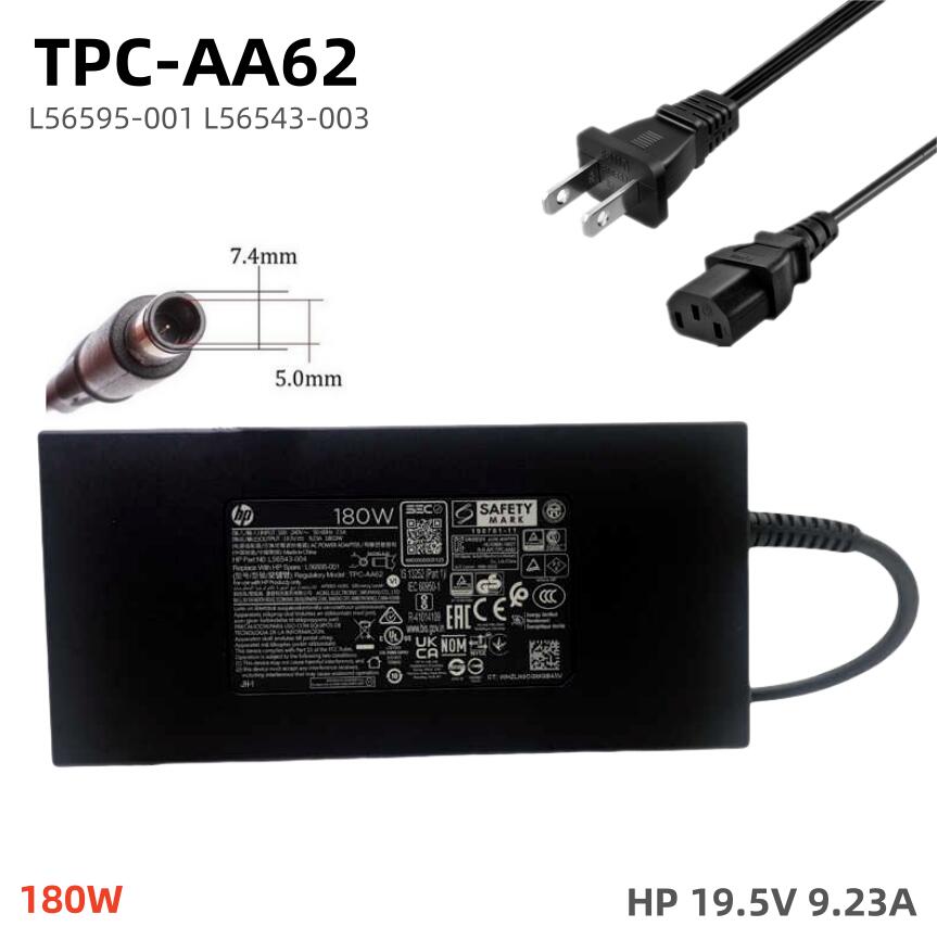 純正新品 HP 19.5V 9.23A Pavilion All-in-One 27-d1021na ラップトップ 用充電器 TPC-AA62 TPC-DA62 TPC-LA60 180W ACアダプターL56595-001 L56543-003 7.4*5.0mm 充電器 PC電源 PSE規格 対応用 AC Adapter For Laptop Power Supply Charger 電源コード付き