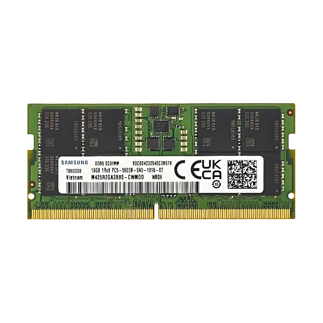 SAMSUNG サムスン純正 16GB (1x16GB) DDR5 5600MHz PC5-5600B SODIMM 1Rx8 CL40 1.1v ノートパソコン RAM メモリモジュール アップグレード 増設メモリ PC用メモリ