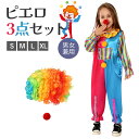 【選べるサイズ】ピエロ コスプレ 子供 ハロウィン 衣装 子ども 道化師 仮装 コスチューム キッズ 大道芸 サーカス コス 可愛い イベント