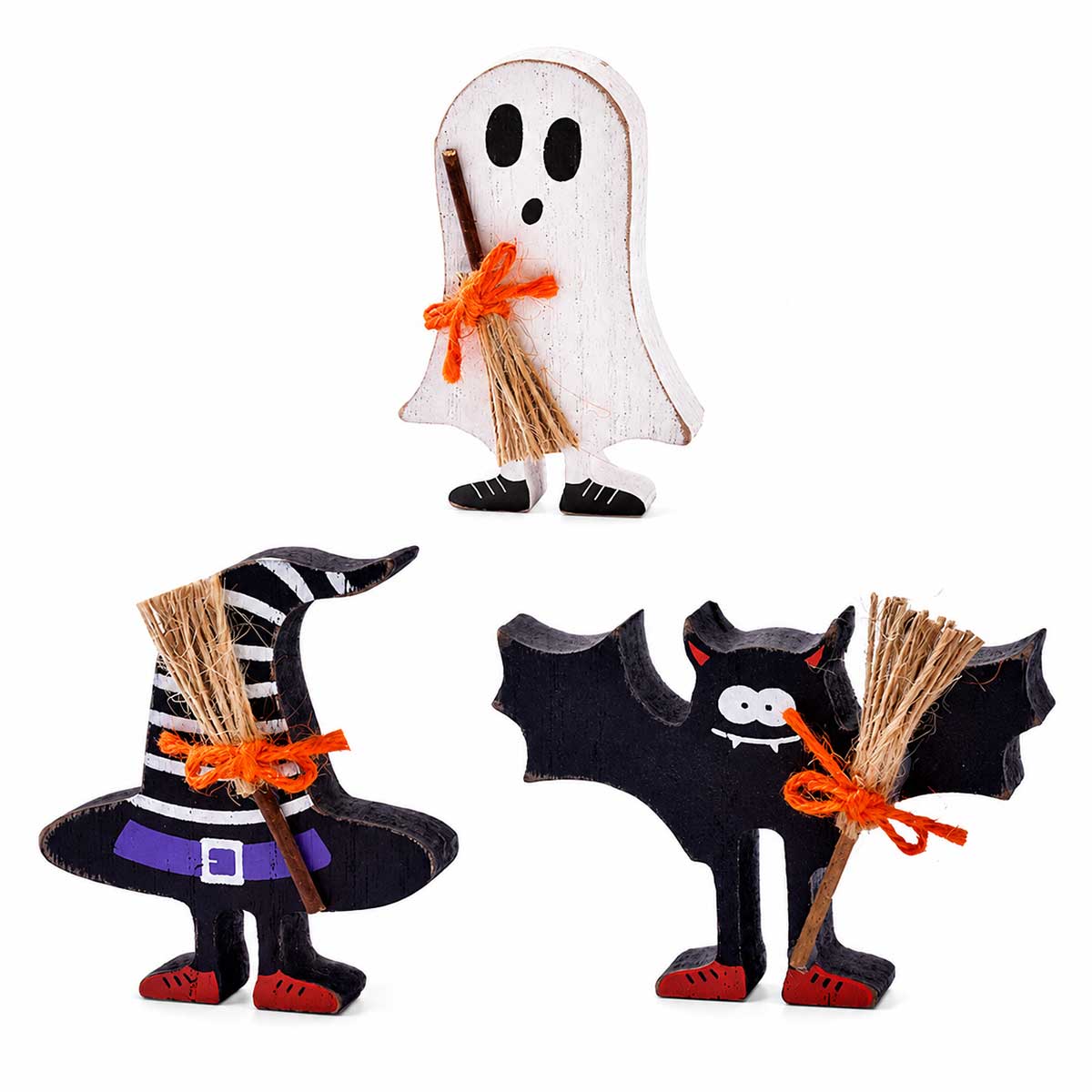 【6個セット】ハロウィン 飾り 木製 送料無料 飾り付け 装飾 置物 オブジェ インテリア 雑貨 かわいい おしゃれ 玄関 かぼちゃ おばけ パンプキン モチーフ ナチュラル ウッド パーティー イベント デコレーション 卓上 Halloweenの商品画像 2