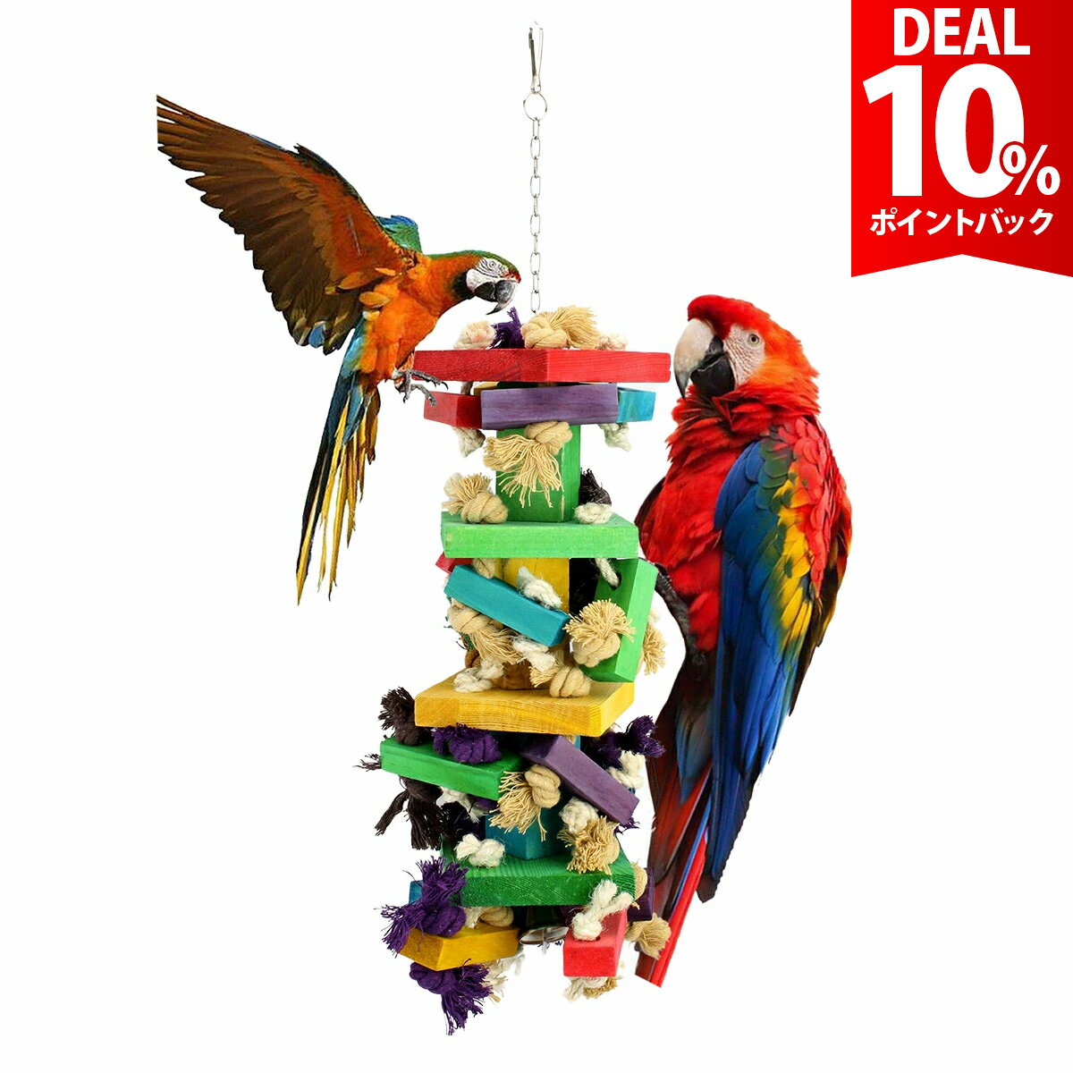 【スーパーDEAL10%還元】インコ おもちゃ 吊り下げ とまり木 鈴 かわいい 鳥 オウム 噛む ロープ 小鳥 木製 ストレス解消 アスレチック 玩具 セキセイ ゲージ 飾り