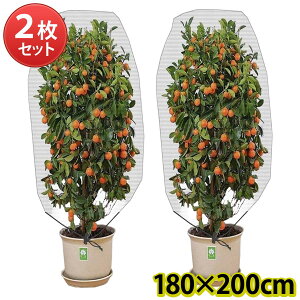 【2枚セット】植物 カバー 簡単 保護 防寒 霜よけ 防虫 対策 園芸用品 プランター 観葉植物 ネット サイドジッパー付き