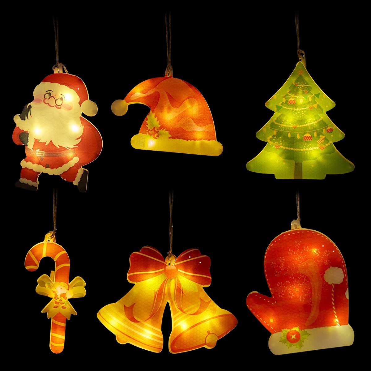 【在庫処分セール】【6点セット】クリスマス 飾り クリスマスツリー オーナメント LED ライト サンタクロース 雑貨 ツリー 飾り付け インテリア 装飾