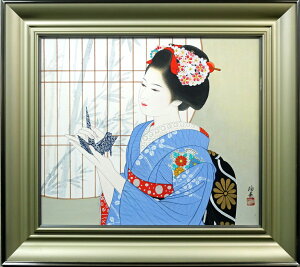 宮下 柚葵「折づる」日本画・F10号 国際美術協会理事 百貨店個展 伊東深水門下兄・宮下壽紀に師事 小竹美術 真作保証
