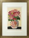 青木乃里子「薔薇」ジクレー版画 百貨店人気画家 生命力溢れる豊かな色彩で花々を描く 三越伊勢丹取扱い 小竹美術 真作保証
