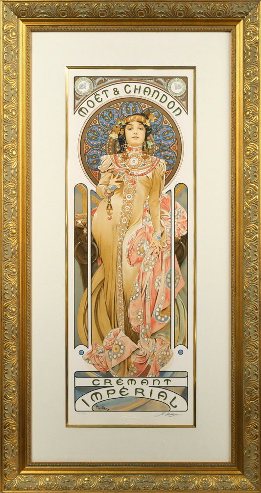 アルフォンス　ミュシャ「インぺリアル（モエエシャンドン）」リトグラフ　アール・ヌーヴォーを代表する画家　小竹美術　真作保証
