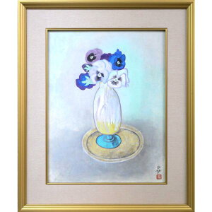 森田 沙伊「瓶花」日本画・10号 日本芸術院会員 日展顧問 道立近代美術館作品収蔵 札幌出身 小竹美術 真作保証