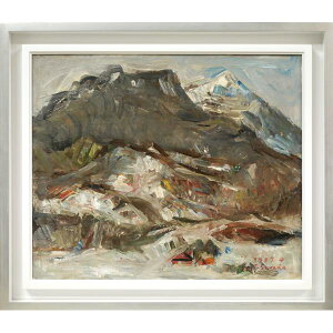 砂田 友治「雪の藻岩山」油絵・F8号 独立美術協会会員 全道展会員 北海道文化賞受賞 苫小牧出身 小竹美術 真作保証
