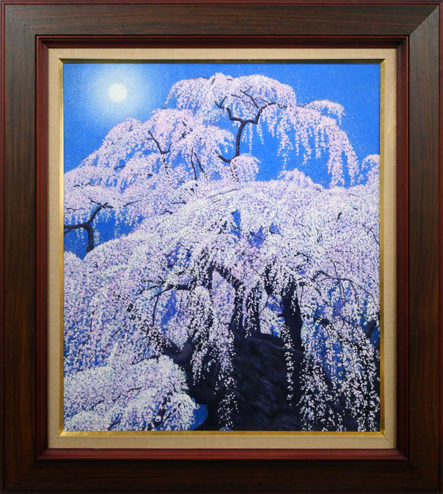 Rakuten - 百瀬　太虚「花天（滝桜）」油絵・F10号　百貨店個展多数　「一枚の繪」で活躍　示現会会員　桜の洋画家で著名　小竹美術　真作保証