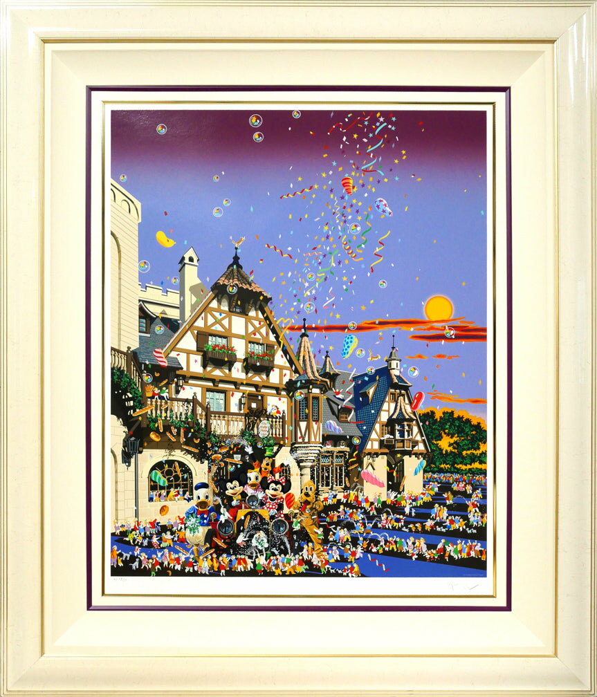 山形　博導（ヒロヤマガタ）「ミッキー&ミニーインファンタジー」シルクスクリーン版画・限定サイン入り　小竹美術　真作保証