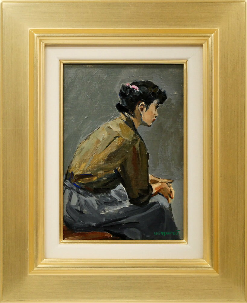 Rakuten - 豊田　満「ピンクのリボン」油絵・SM　道展会員　日展入選　元一水会会員　朝日カルチャーセンター油絵講師　小竹美術　真作保証