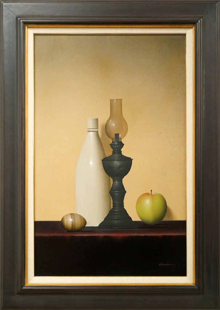 Rakuten - 大竹山　規「ランプの静物」油絵・M10号　百貨店個展多数　高島屋日本橋本店　銀座・兜屋画廊個展　リアリズム　小竹美術　真作保証