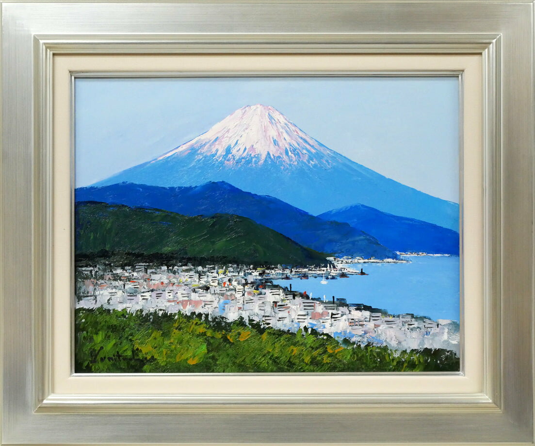 Rakuten - 国立　秀雄「清水港（富士山）」油絵・F6号　應美会会員　風景画家　中部二紀入選　個展、グループ展数回　小竹美術　真作保証