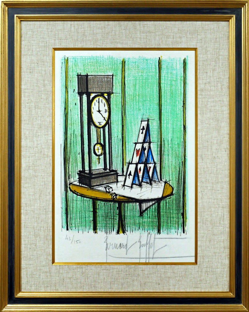 ベルナール　ビュッフェ（Bernard　BUFFET）「トランプの城」リトグラフ　限定サイン入り　小竹美術　真作保証