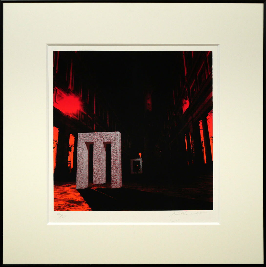 安田　侃「天聖・天モク：フィレンツェ街路」シルクスクリーン版画　美唄出身世界的彫刻家　アルテピア..