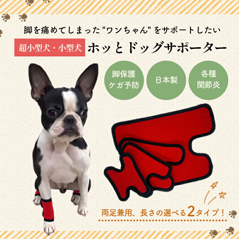 [期間限定30%OFF] 犬 足 サポーター 両足兼用 日本製 プロテクター 小型犬 SSサイズ Sサイズ 足保護 ひざ 関節サポーター 膝サポーター 関節保護 ナックリング対策 ペット用ケア ドッグサポーター