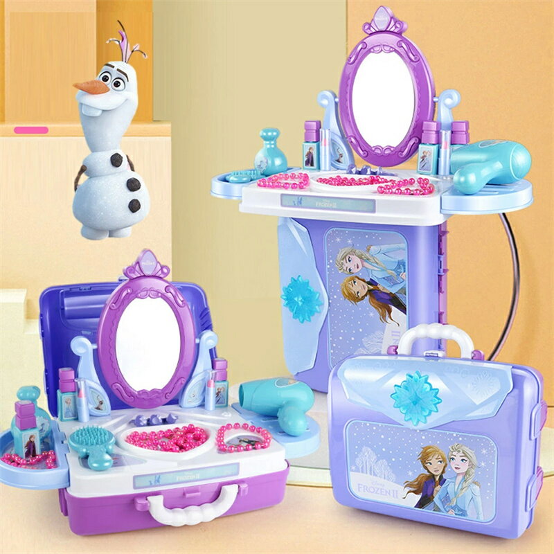 【 SALE】【★人気商品★】DIY 知育玩具 2WAY アナと雪の女王 キッズ お化粧セット メイクセット なりきりセット おままごと 収納BOX付き ジュエルセット プリンセス エルサ アナ アナ雪 Disney 並行輸入品 【キャラクター グッズ ごっこ遊び なりきり 女の子】