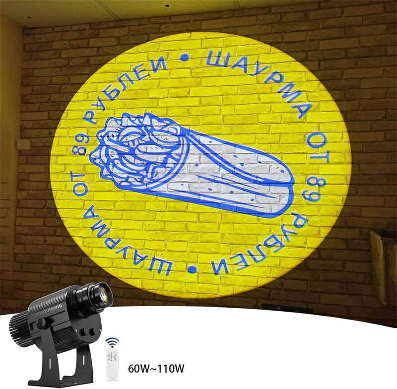 ロゴ LED プロジェクター、屋外の防雨型 LED 広告ロゴ パターン、建設現場の警告スローガン、大規模な..